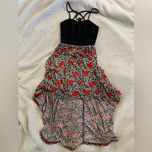 Leopard print rose dress